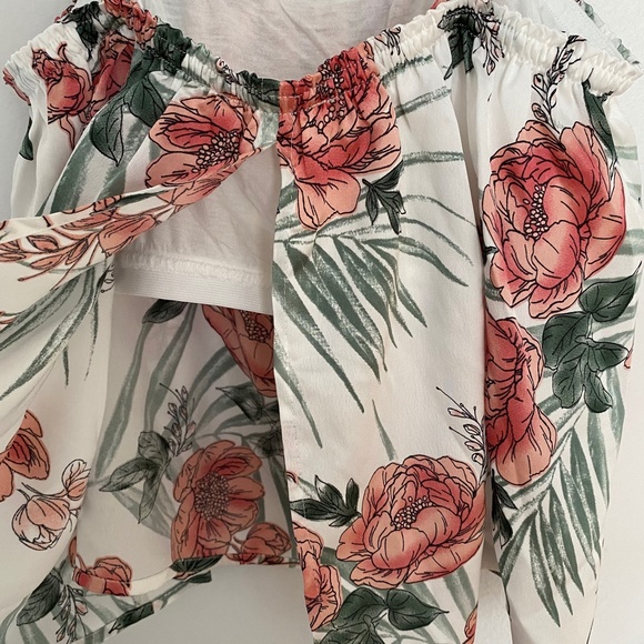 NEW La Vie En Rose Pink White and Green Floral Tank Top With Removable Straps S - Picture 5 of 9